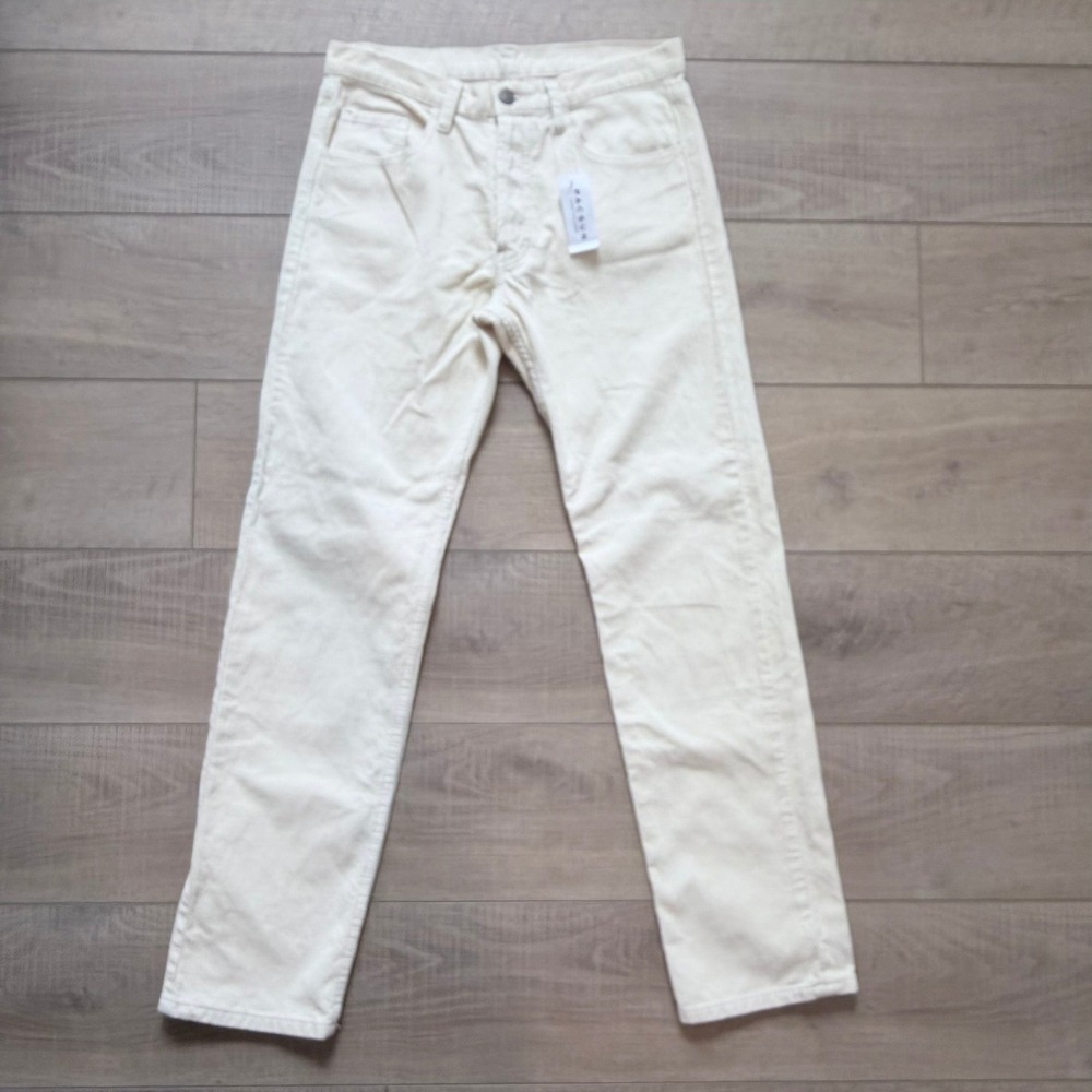 John Galt Corduroy Pants Womens Medium White Cream Straight Leg Button Fly NEW
